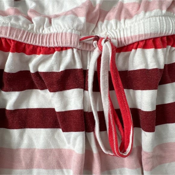 Nordstrom Girls Red Pink Striped Short Sleeves Elastic Waist Romper Medium 8 10 - Picture 5 of 7